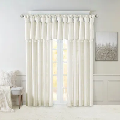 Breebe Twist Tab Lined Window Curtain Panel White 50x95' In Neutral