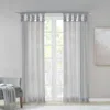 Breebe Twist Tab Voile Sheer Window Pair In Gray