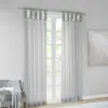 Breebe Twist Tab Voile Sheer Window Pair In Gray