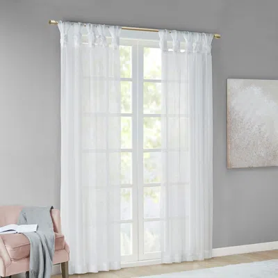 Breebe Twist Tab Voile Sheer Window Pair In White