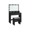 Breebe Vanity Desk With Mirror And Lights 9 Dimmable Led Lights 15.7"d X 31.5"w X 55.1"h - Ink Black In Black