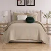 Breebe Velvet Crush Khaki Quilt Set In Neutral