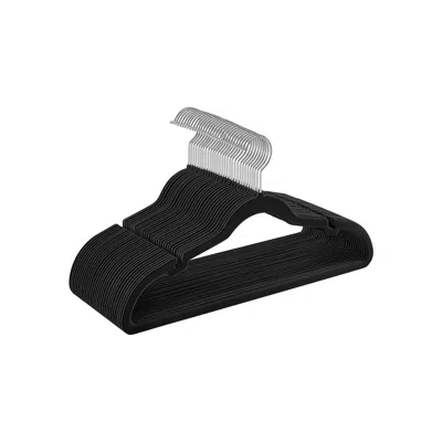 Breebe Velvet Hangers 30 Pack, Non-slip Clothes Hangers In Black