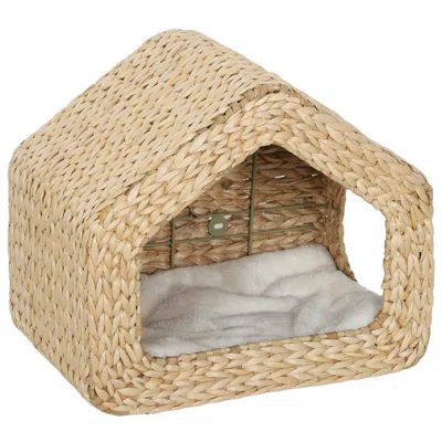 Breebe Wall Mounted Cat House With Washable Cushion, Natural Wood Cat Furniture In Multi