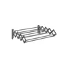 Breebe Wall-mounted Expandable Steel Clothes Drying Rack With 9 Rods Dove Gray