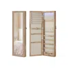 Breebe Wall Mounted Mirror Jewelry Cabinet Toasted Oak