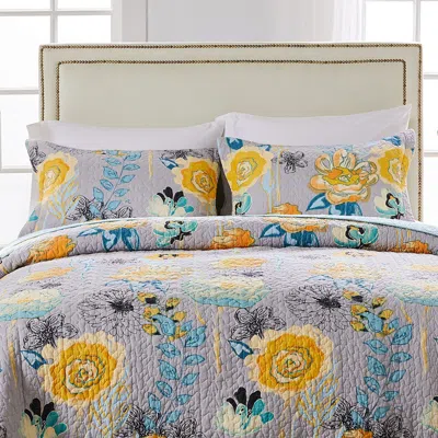 Breebe Watercolor Dream Gray Sham Standard In Multi