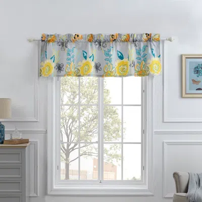 Breebe Watercolor Dream Gray Window Valance In Multi