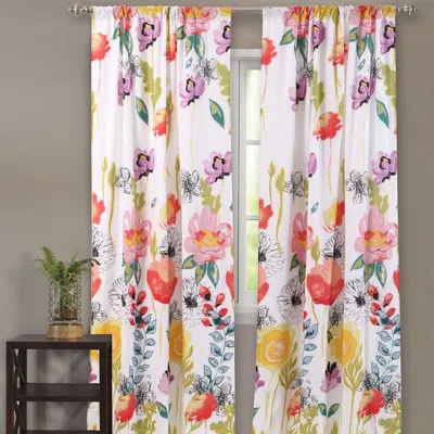 Breebe Watercolor Dream White Window Panel Pair-84" In Multi