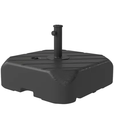 Breebe Wheeled Patio Umbrella Base With Telescopic Handle In Black