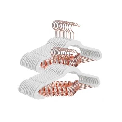 Breebe White 24-pack Velvet Coat Hangers With Movable Clips
