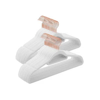 Breebe White 50 Pack Non-slip Clothes Hangers