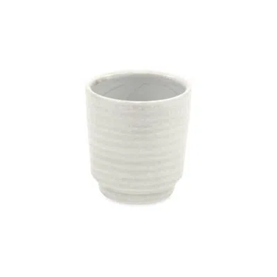 Breebe White Ceramic 15 Ounce Round Distressed Pot Planter In Neutral