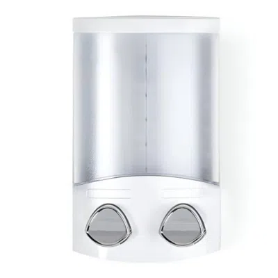 Breebe White Heavy Duty Plastic Two Chamber Wall Mount Soap Dispenser