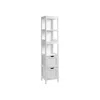 Breebe White Linen Tower With 2 Drawers For Bathroom