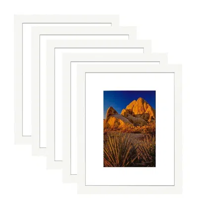 Breebe White Pvc Picture Frames, 10.2" W X 3.1" D X 12.2" H, Wall Mount Display Frames,pack Of 5