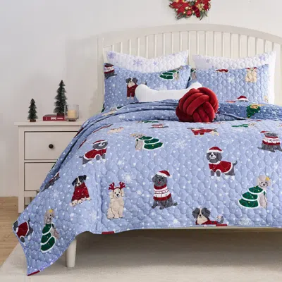 Breebe Winter Whiskers Quilt Set In Blue