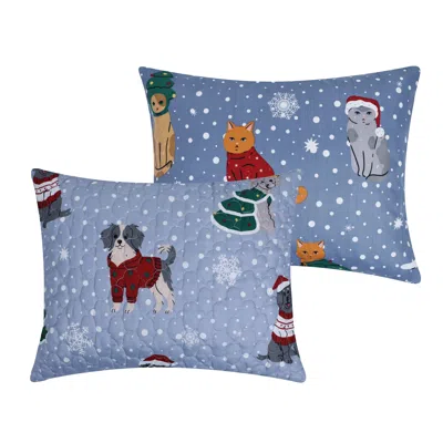 Breebe Winter Whiskers Sham King In Blue