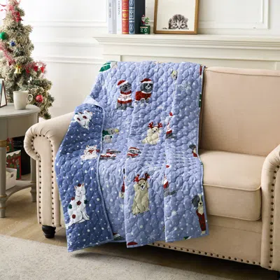 Breebe Winter Whiskers Throw In Blue