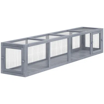 Breebe Wooden Cat Run With Weather Protection, Indoor Outdoor Connecting Cat Tunnel In Gray