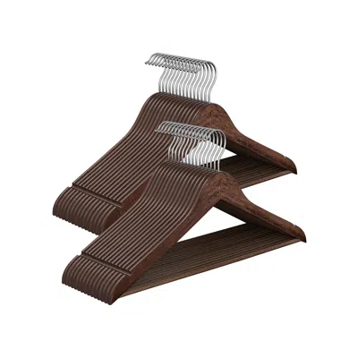 Breebe Wooden Clothes Hangers With 360° Swivel Hooks Heavy-duty Coat Hangers For Suits, Shirts & Dresses 30 In Brown
