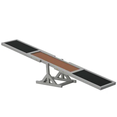 Breebe Wooden Dog Agility Seesaw For Training And Exercise In Grey