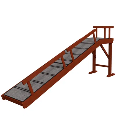 Breebe Wooden Dog Ramp With Removable Guardrails, Non-slip Surface In Brown