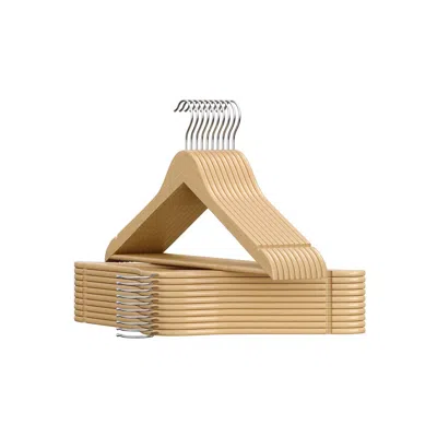 Breebe Wooden Hangers With 360° Swivel Hooks, Pack Of 20 In Neutral