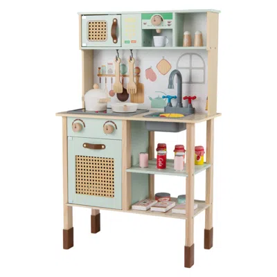 Breebe Wooden Play Kitchen For Kids With Lights And Sounds Retro Style With Accessories In Multi
