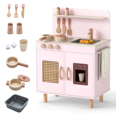 Breebe Wooden Pretend Kitchen Playset With Realistic Ice Maker In Multi