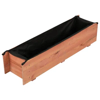 Breebe Wooden Raised Garden Bed With Drainage Holes And Liner Elevated Rectangular Planter Box In Brown