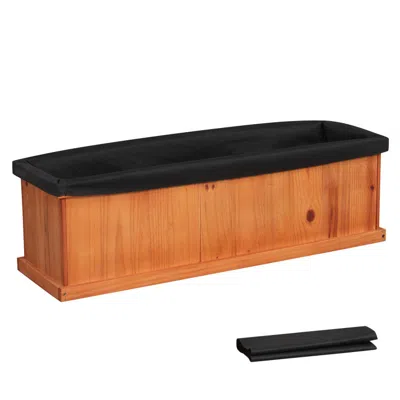Breebe Wooden Raised Garden Bed With Drainage Holes And Liner Solid Fir Wood Planter Box In Animal Print