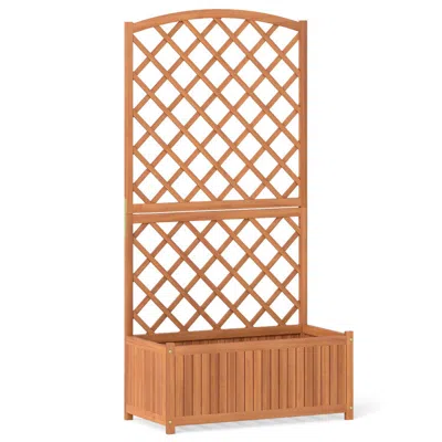 Breebe Wooden Raised Garden Bed With Trellis 63 Inch Tall Garden Planter In Brown