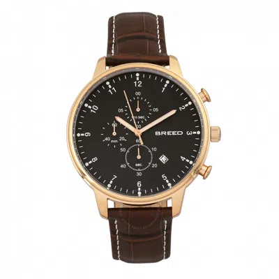 Breed Holden Chronograph Black Dial Men's Watch 7806 In Black / Brown / Gold Tone / Rose / Rose Gold Tone