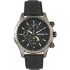 Breed Lacroix Chronograph Leather-band Watch In Gunmetal/charcoal