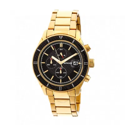 Breed Maverick Chronograph Black Dial Men's Watch 7502 In Gold Tone/black