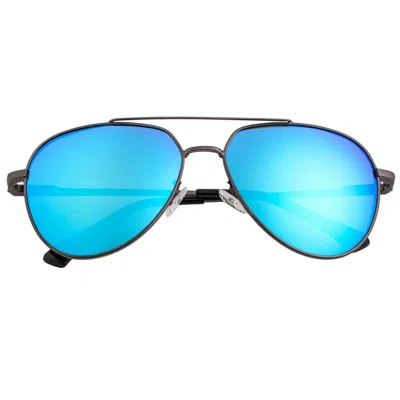 Breed Men's Black / Blue Lyra Polarized Stainless-steel Aviator Sunglasses - Black, Blue In Multi