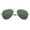 Breed Men's Black / Gold Lyra Polarized Stainless-steel Aviator Sunglasses - Black, Gold