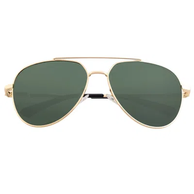 Breed Men's Black / Gold Lyra Polarized Stainless-steel Aviator Sunglasses - Black, Gold