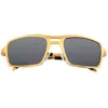Breed Men's Black / Gold Orpheus Polarized Aluminum Rectangular Sunglasses - Black, Gold