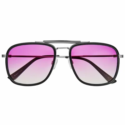 Breed Men's Black / Pink / Purple Flyer Polarized Tr90 Aviator Sunglasses - Black, Purple