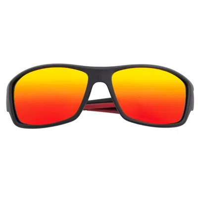 Breed Men's Black / Red Aquarius Polarized Tr90 Wrap Sunglasses - Black, Red-yellow In Multi
