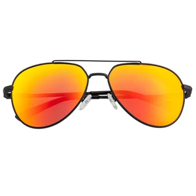 Breed Men's Black / Red / Yellow Lyra Polarized Stainless-steel Aviator Sunglasses - Black, Red-yellow
