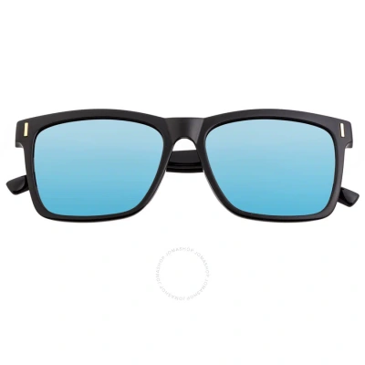 Breed Men's Black Round Sunglasses Bsg065bl In Blue