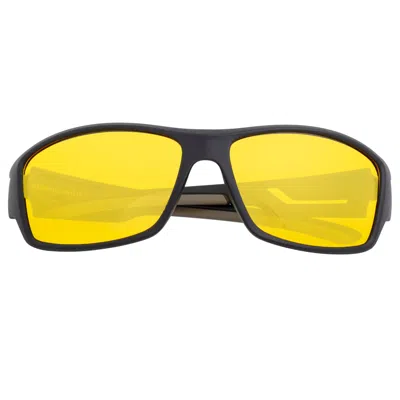 Breed Men's Black / Yellow / Orange Aquarius Polarized Tr90 Wrap Sunglasses - Black, Yellow In Multi