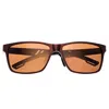 Breed Men's Pyxis Polarized Titanium Rectangular Sunglasses - Brown