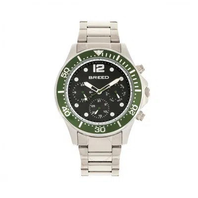 Breed Pegasus Black Dial Men's Watch 8102 In Green/silver Tone/black