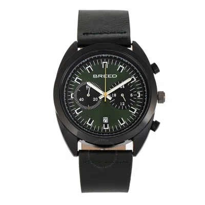 Breed Racer Chronograph Quartz Green Dial Men's Watch 8506 In Black / Green