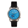 Breed Regulator Leather-band Watch W/second Sub-dial In Black/blue