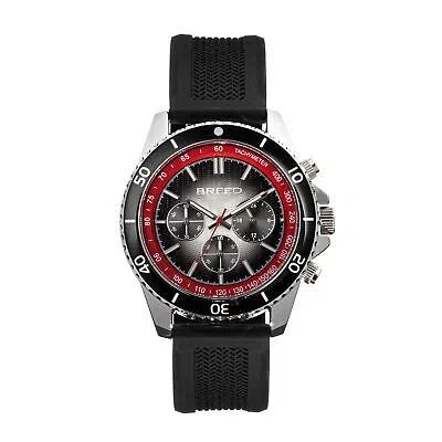 Pre-owned Breed Tempo Chronograph Strap Watch - Black/red